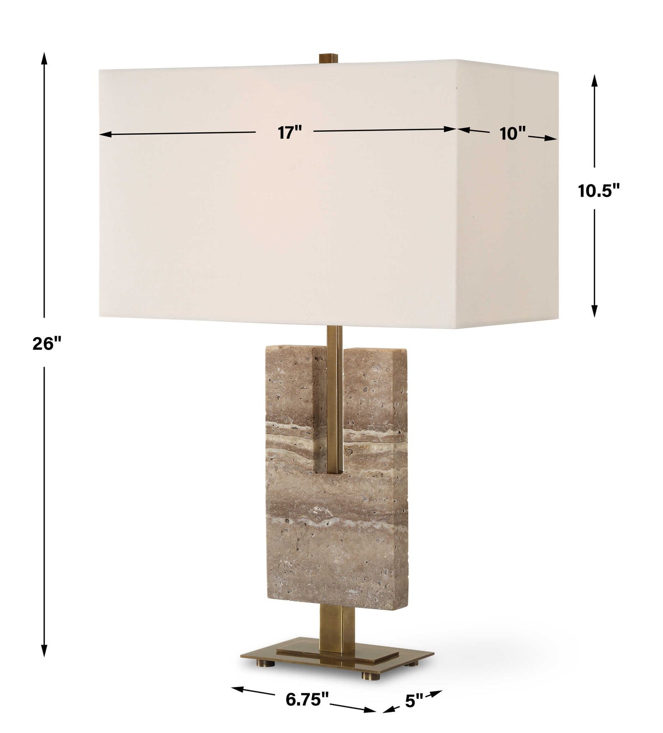 UTTERMOST, Turning Point Travertine Table Lamp, TABLE LAMPS