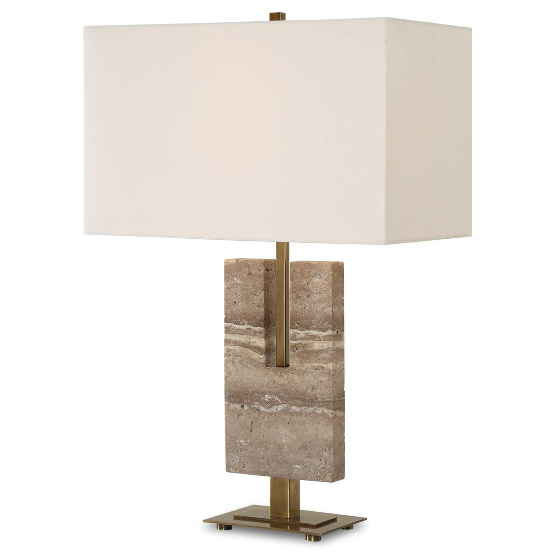 UTTERMOST, TURNING POINT TRAVERTINE TABLE LAMP, TABLE LAMPS
