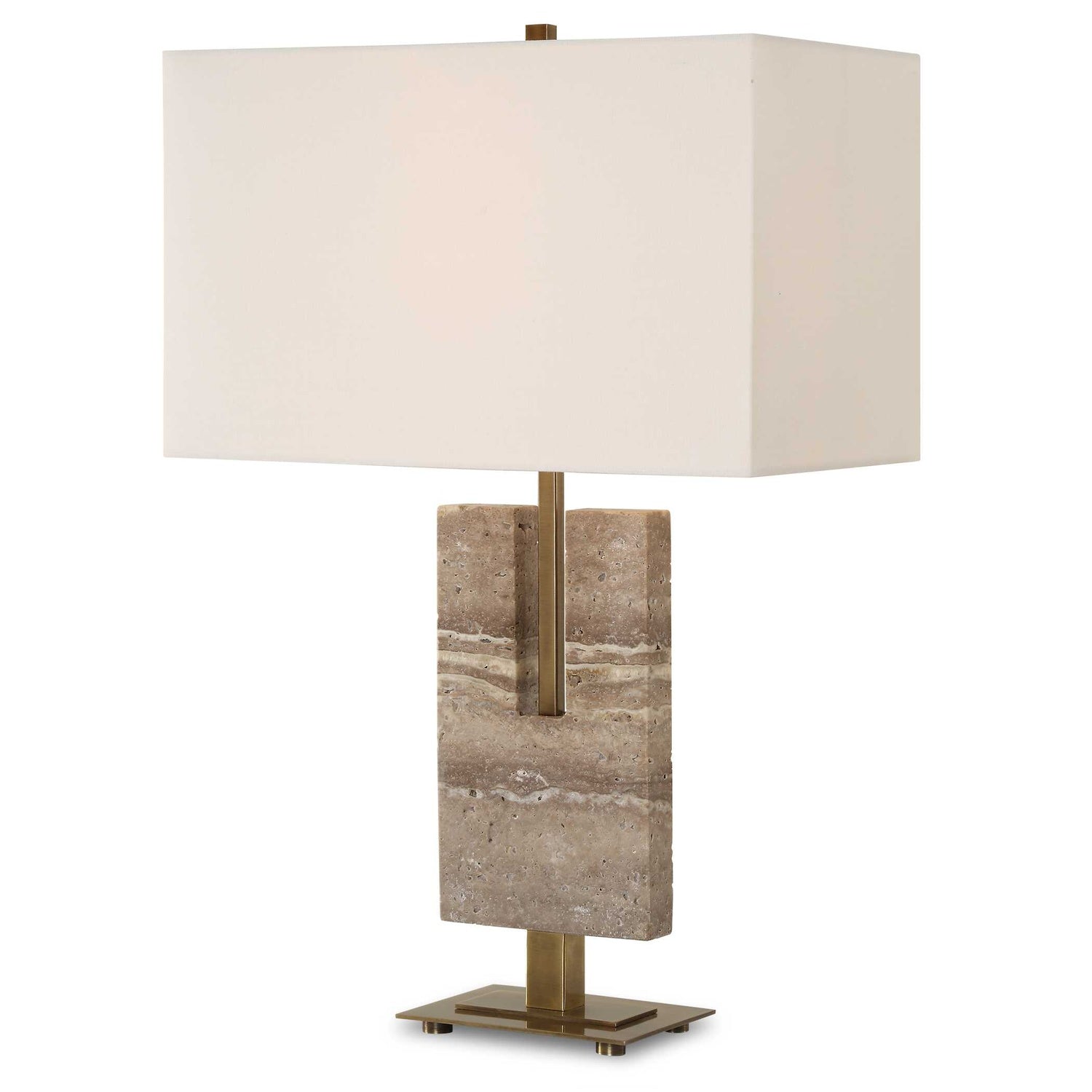 UTTERMOST, TURNING POINT TRAVERTINE TABLE LAMP, TABLE LAMPS