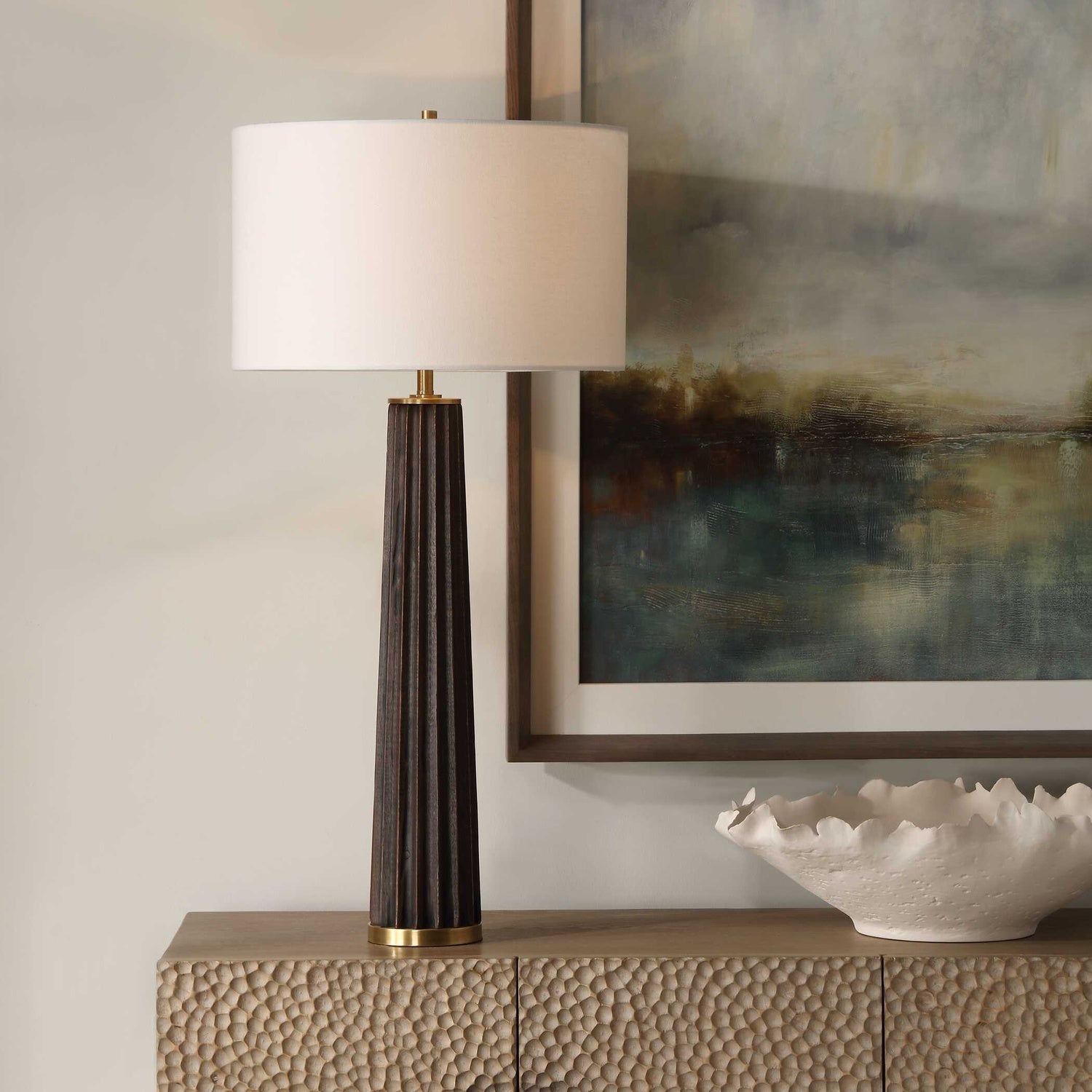 UTTERMOST, FORAGE SCALLOPED TABLE LAMP, TABLE LAMPS