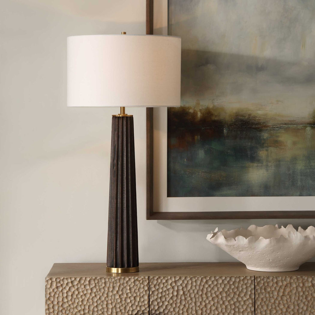 UTTERMOST, Forage Scalloped Table Lamp, TABLE LAMPS