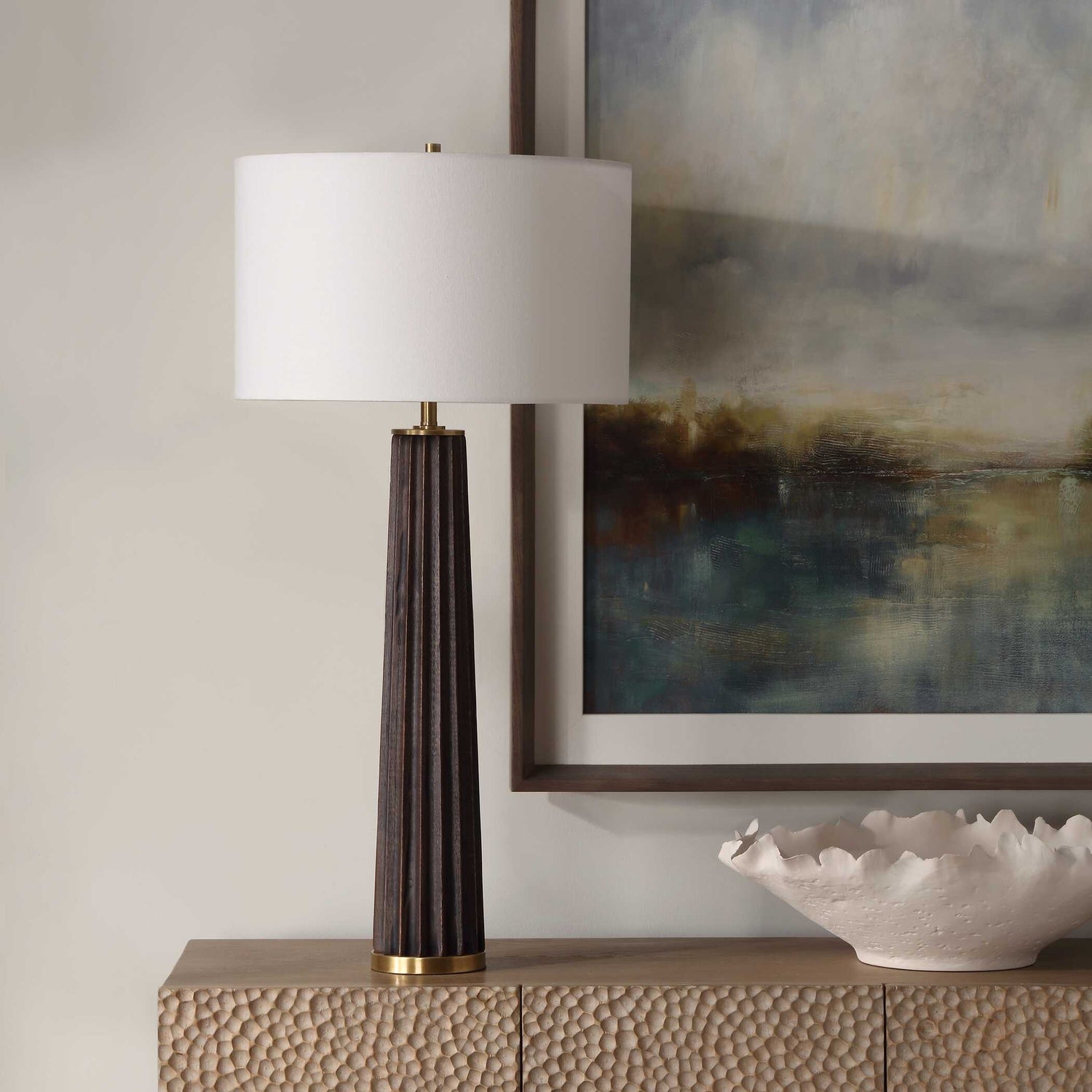 UTTERMOST, Forage Scalloped Table Lamp, TABLE LAMPS