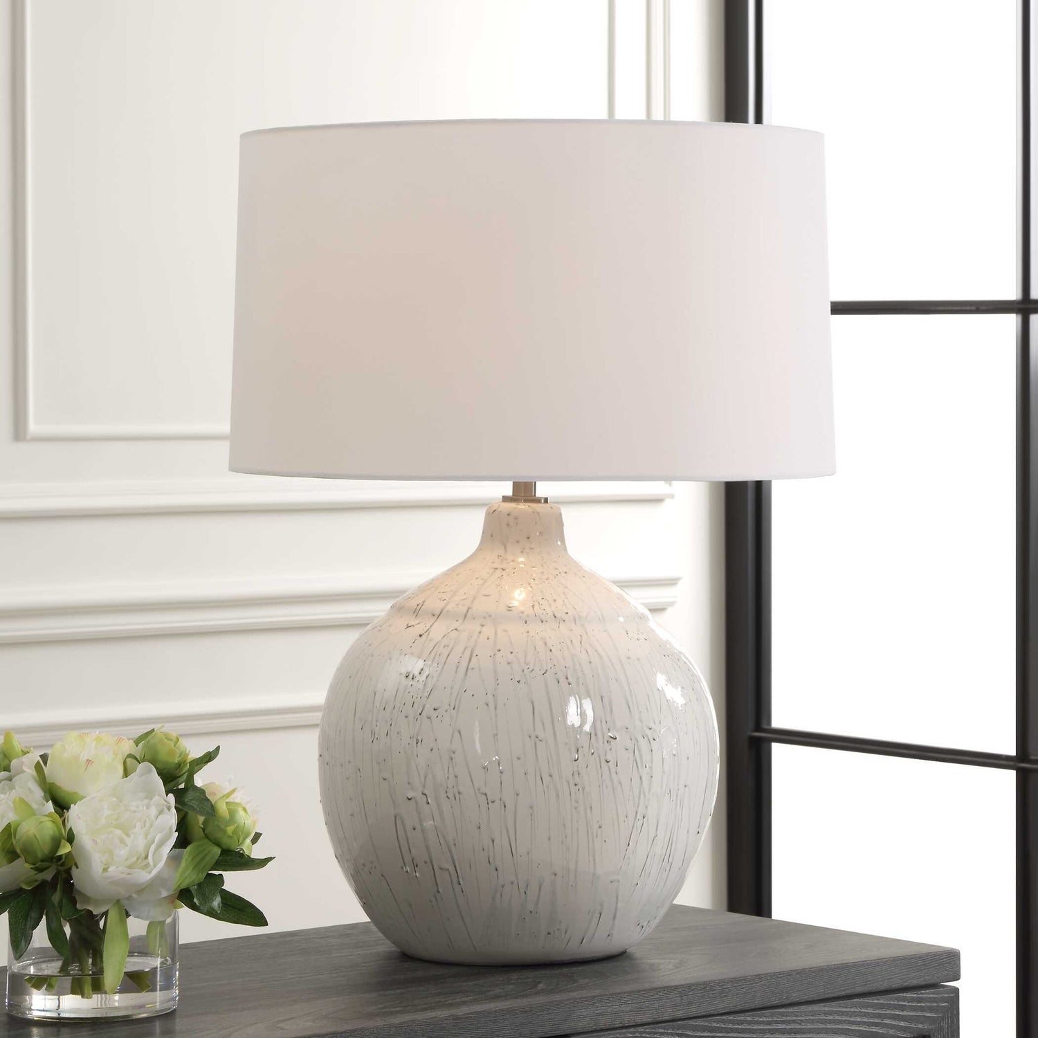 UTTERMOST, DRIBBLE GLAZE TABLE LAMP, TABLE LAMPS