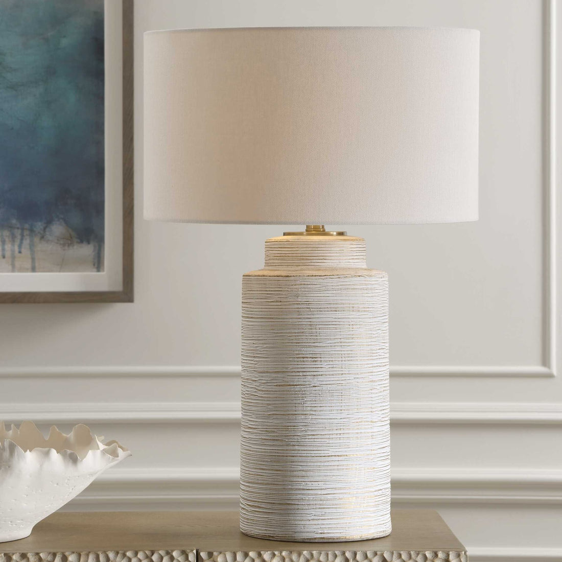 UTTERMOST, Crimp Ribbed Table Lamp, TABLE LAMPS