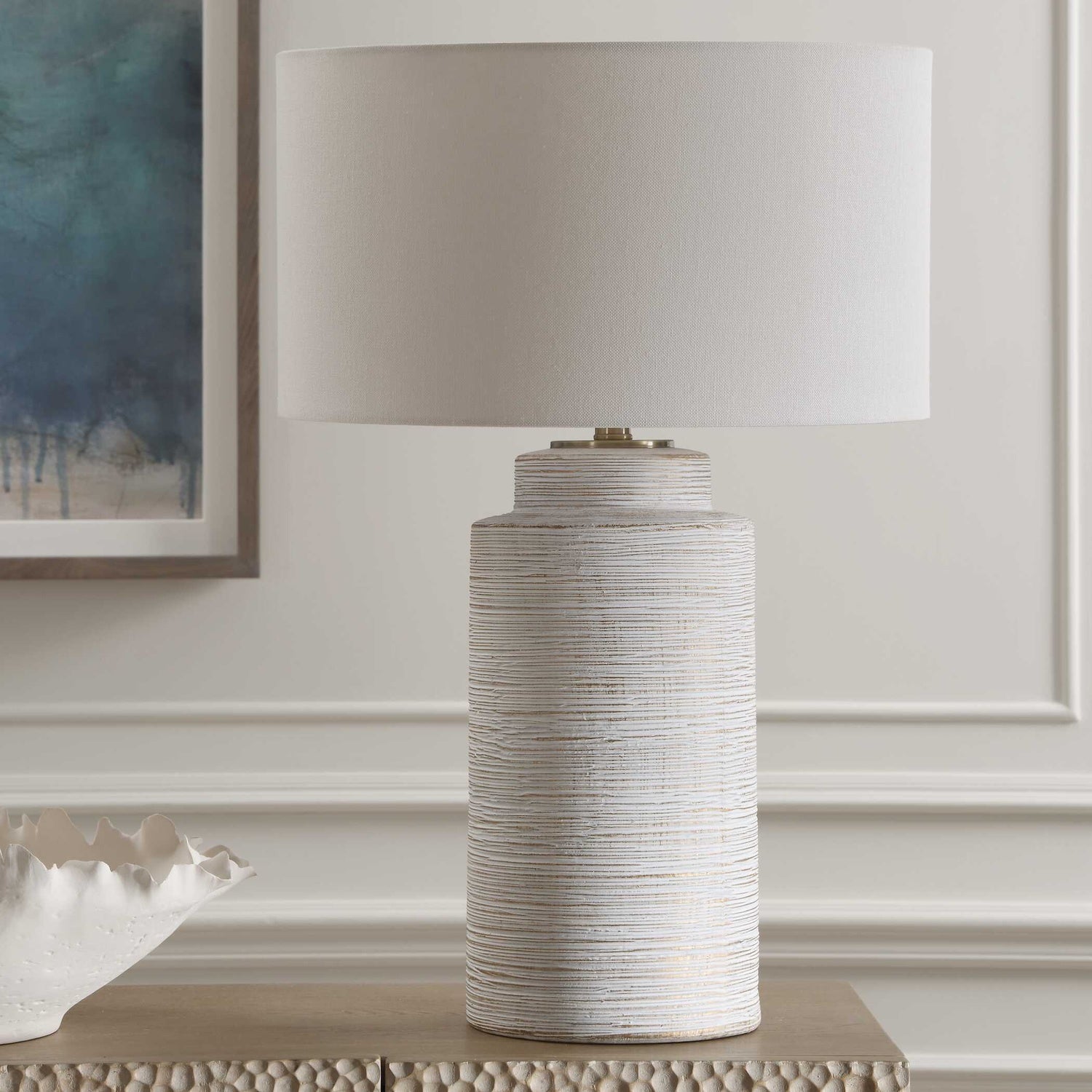 UTTERMOST, CRIMP RIBBED TABLE LAMP, TABLE LAMPS