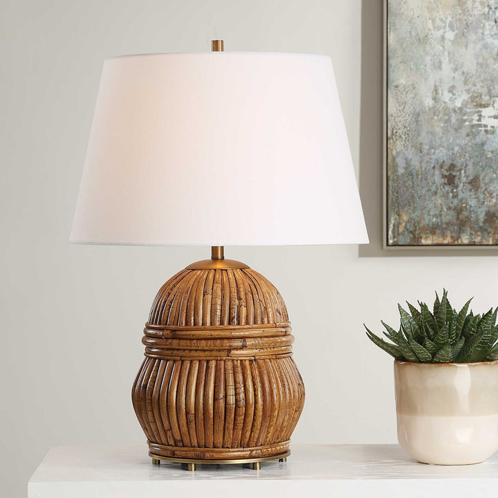 UTTERMOST, Reed Honey Table Lamp, TABLE LAMPS