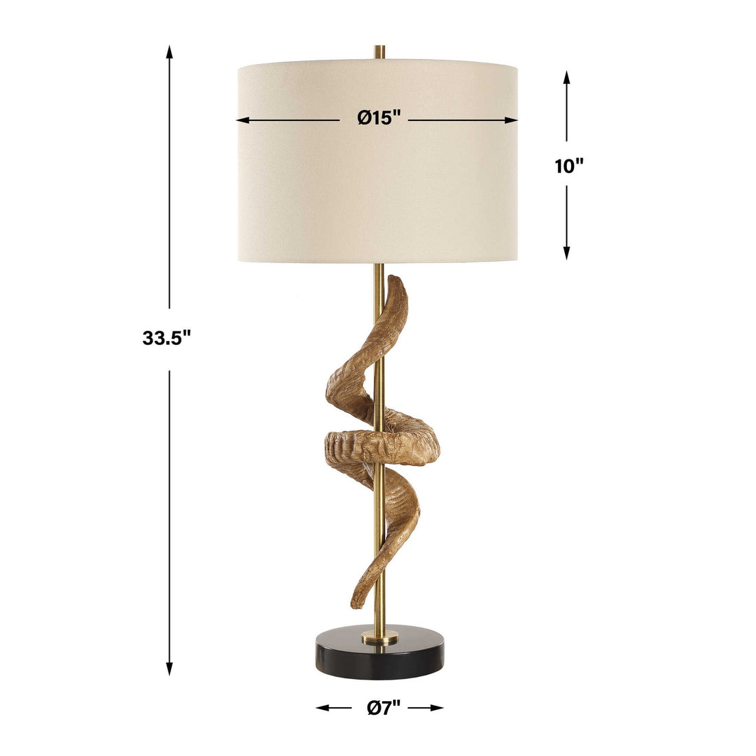 UTTERMOST, RAMS HORN TABLE LAMP, FLOOR LAMP