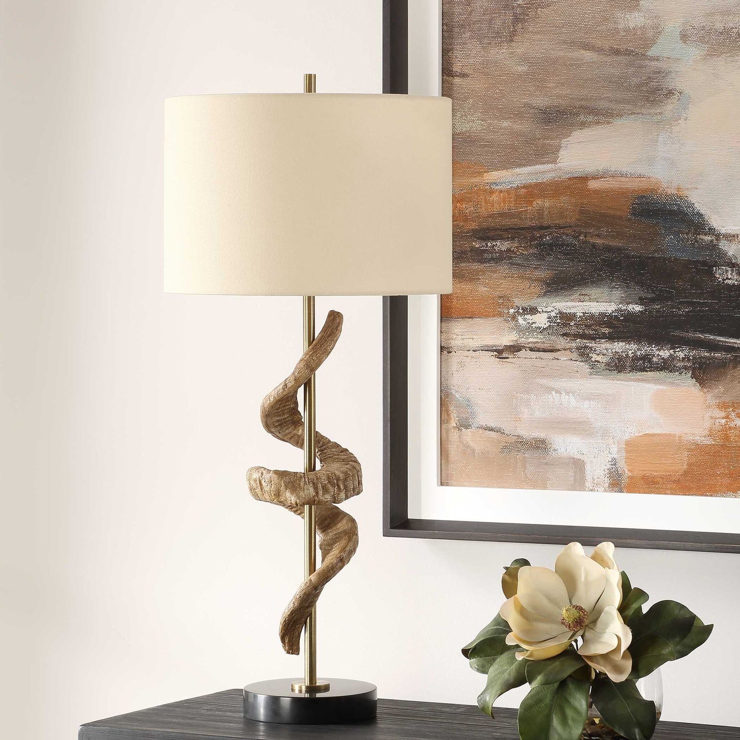 UTTERMOST, RAMS HORN TABLE LAMP, FLOOR LAMP