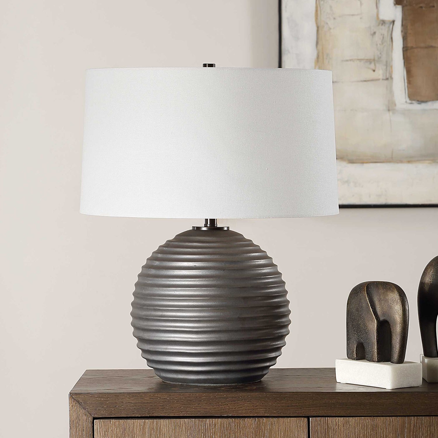 UTTERMOST, Chelsom Ribbed Table Lamp, TABLE LAMPS