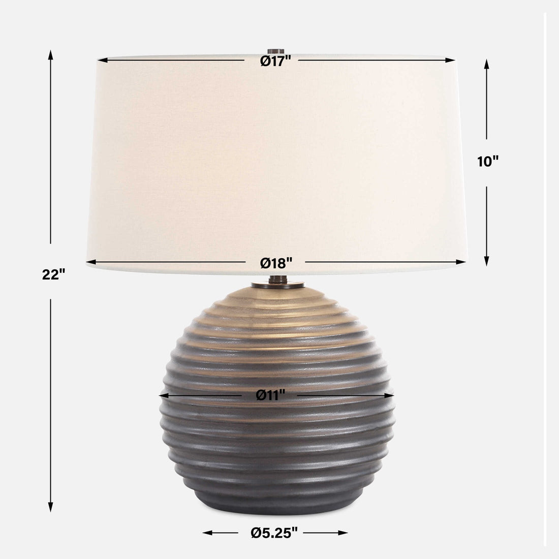 UTTERMOST, CHELSOM RIBBED TABLE LAMP, TABLE LAMPS