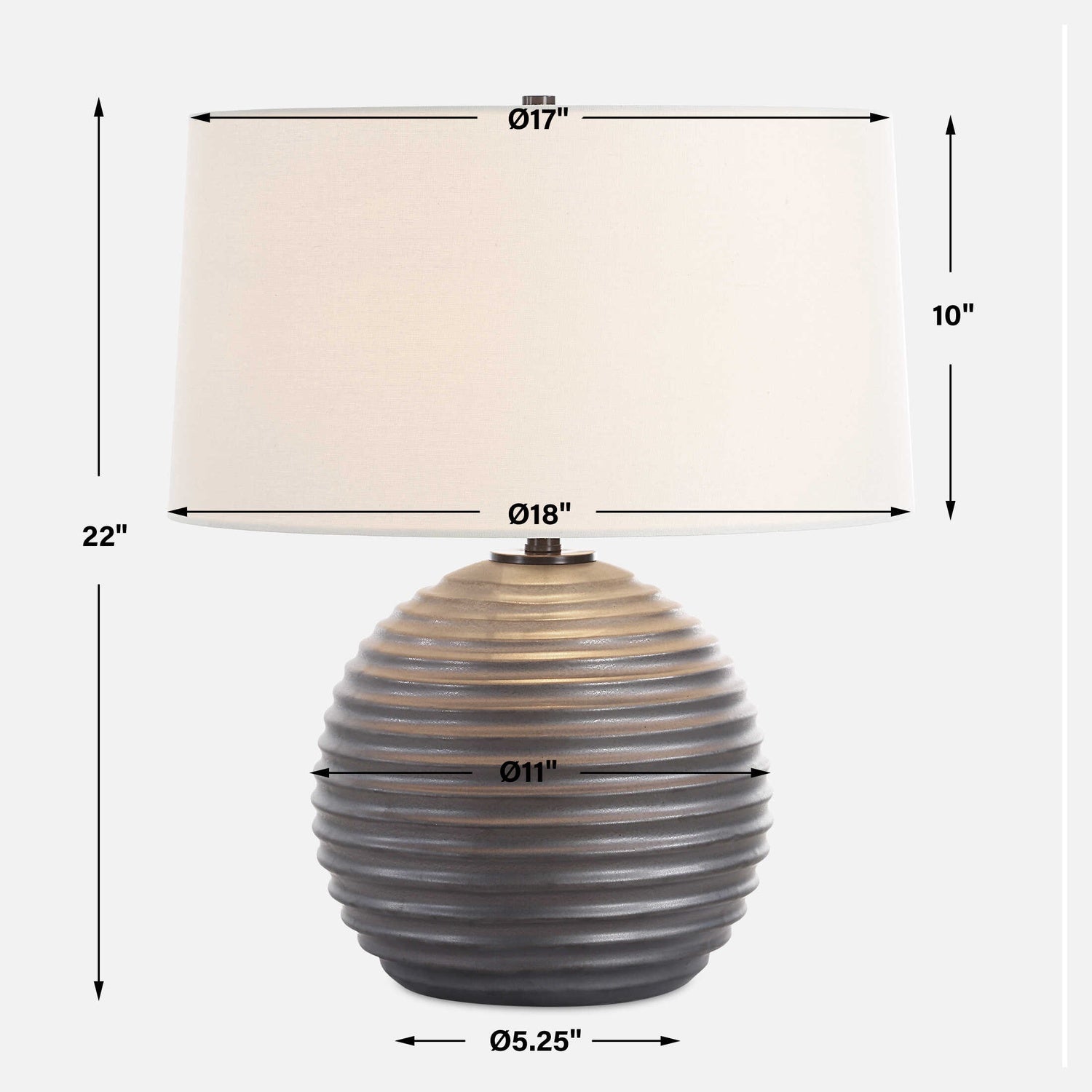 UTTERMOST, CHELSOM RIBBED TABLE LAMP, TABLE LAMPS