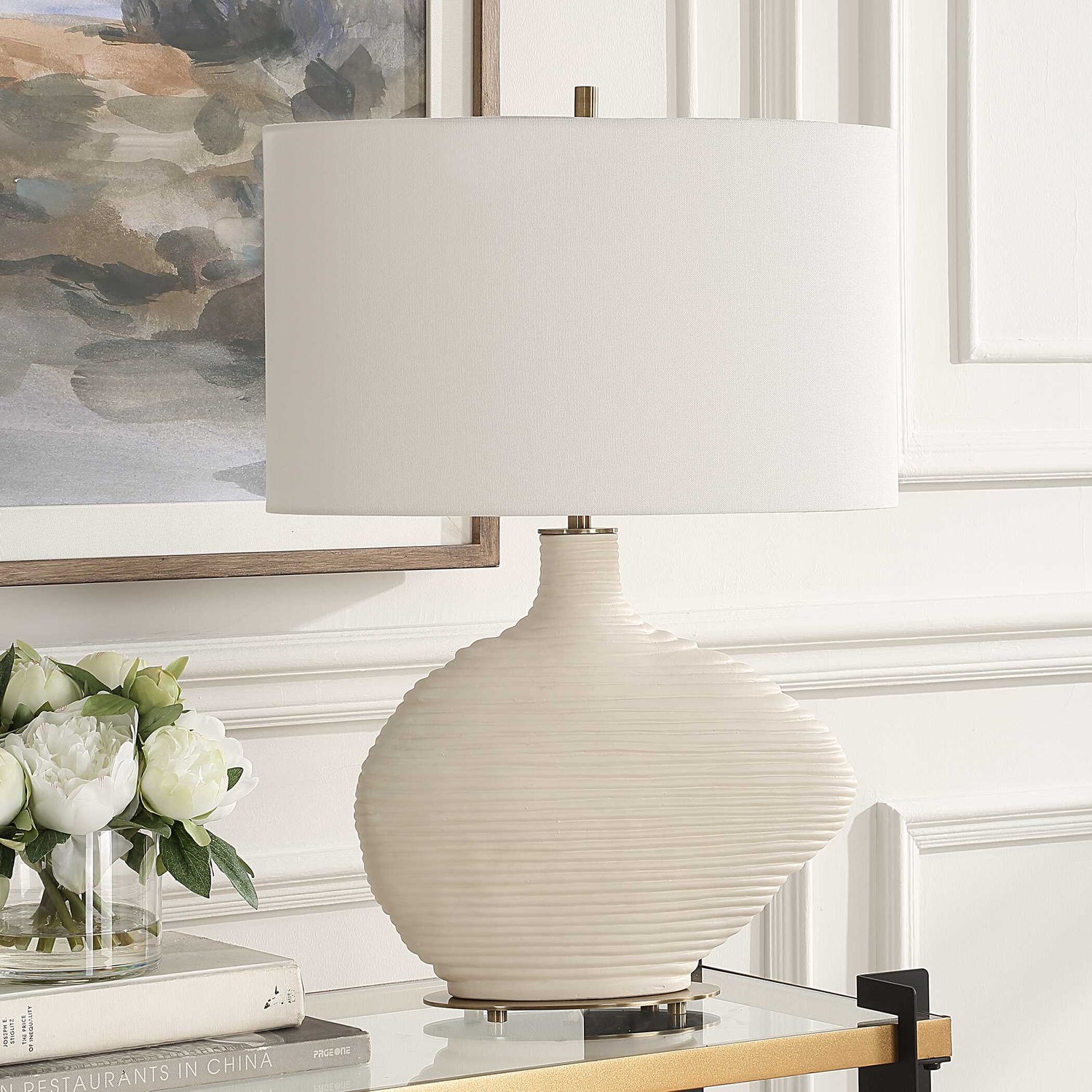 UTTERMOST, DUOSTACKED TABLE LAMP, TABLE LAMPS