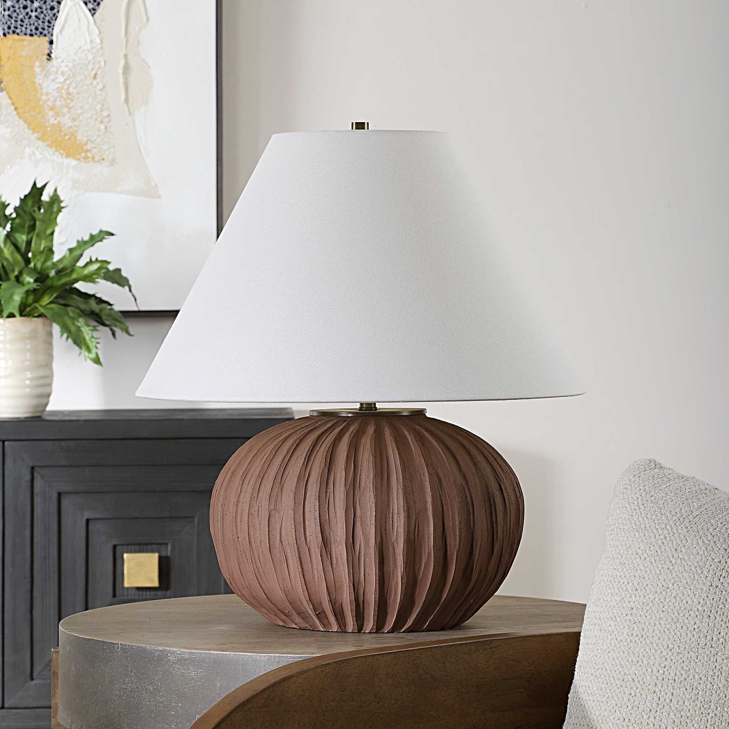UTTERMOST, KEOGHAN TERRACOTTA TABLE LAMP, TABLE LAMPS