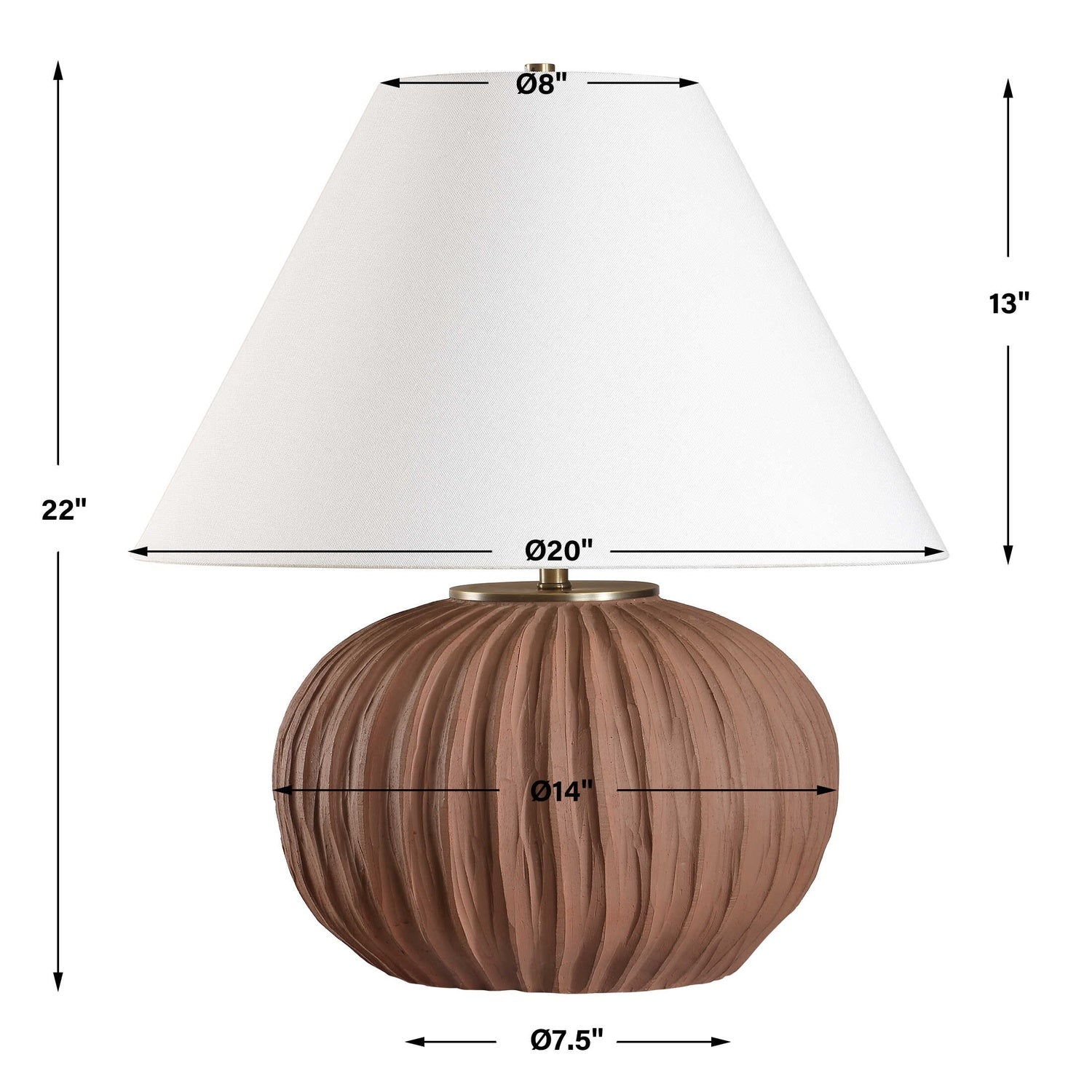 UTTERMOST, Keoghan Terracotta Table Lamp, TABLE LAMPS