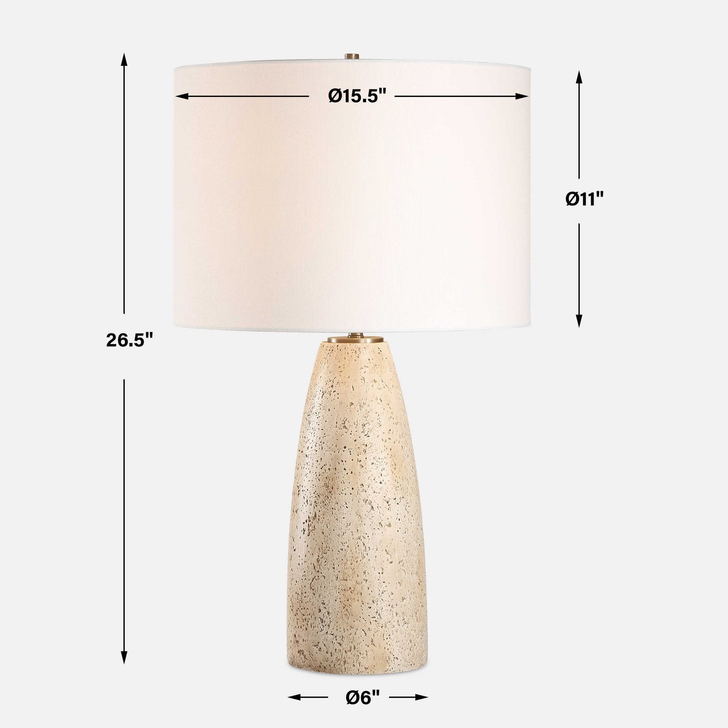 UTTERMOST, Maury Travertine Table Lamp, TABLE LAMPS