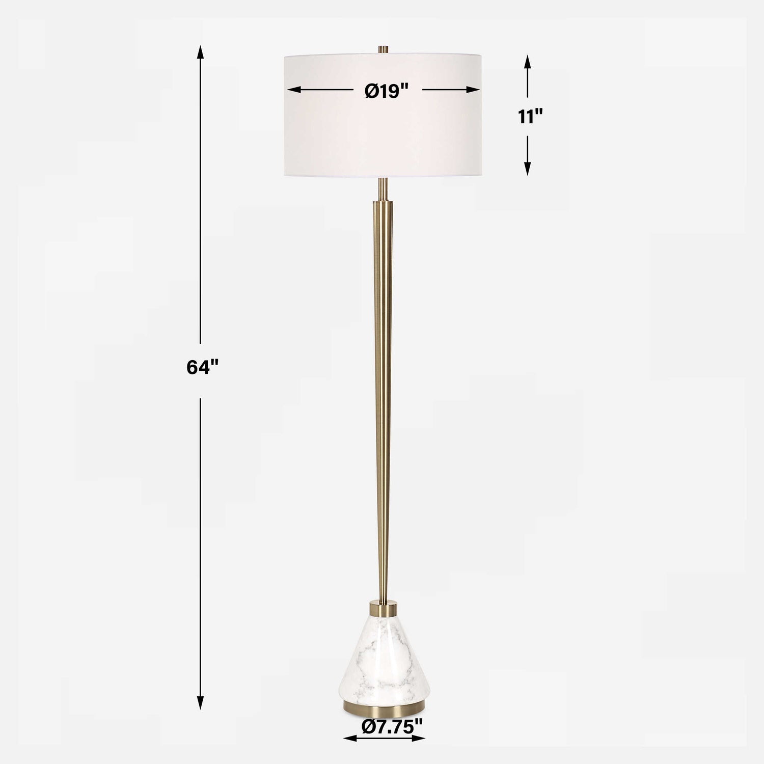 UTTERMOST, CURRAN TAPERED METAL FLOOR LAMP, FLOOR LAMP