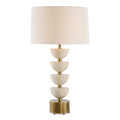 UTTERMOST, HEMISPHERE TRAVERTINE TABLE LAMP, TABLE LAMPS