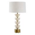UTTERMOST, HEMISPHERE TRAVERTINE TABLE LAMP, TABLE LAMPS