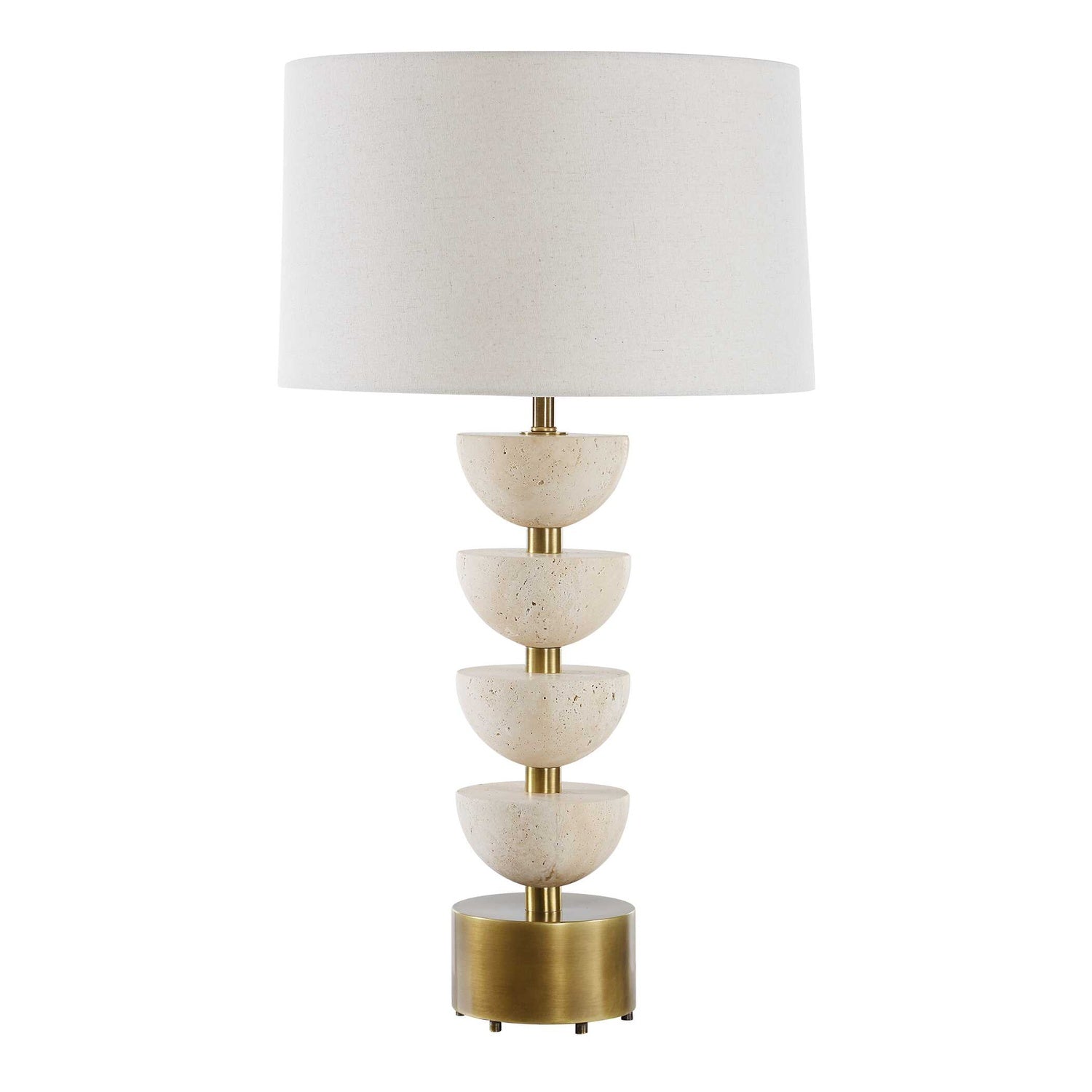 UTTERMOST, HEMISPHERE TRAVERTINE TABLE LAMP, TABLE LAMPS