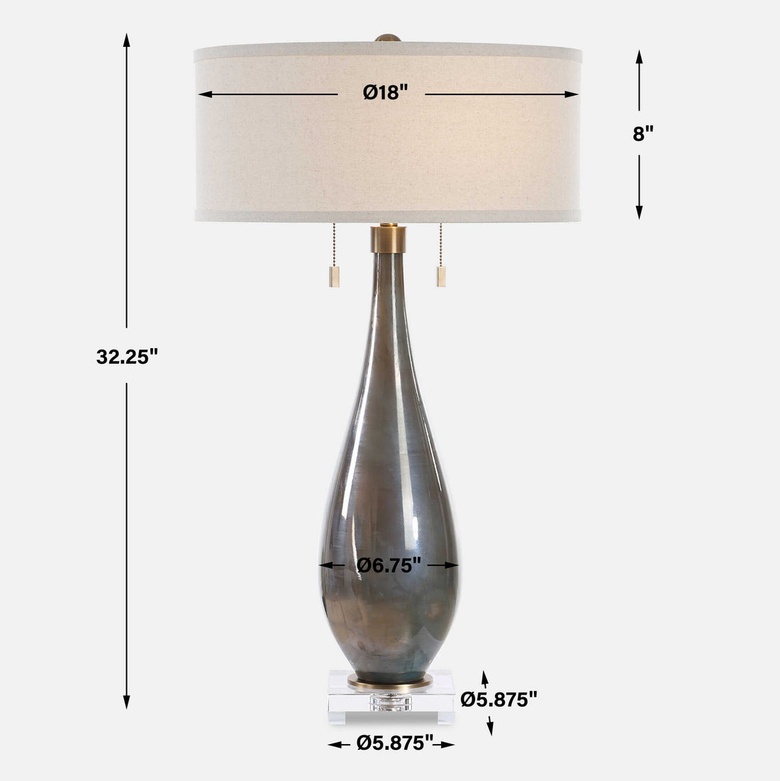 UTTERMOST, CARDONI SMOKE TABLE LAMP, TABLE LAMPS
