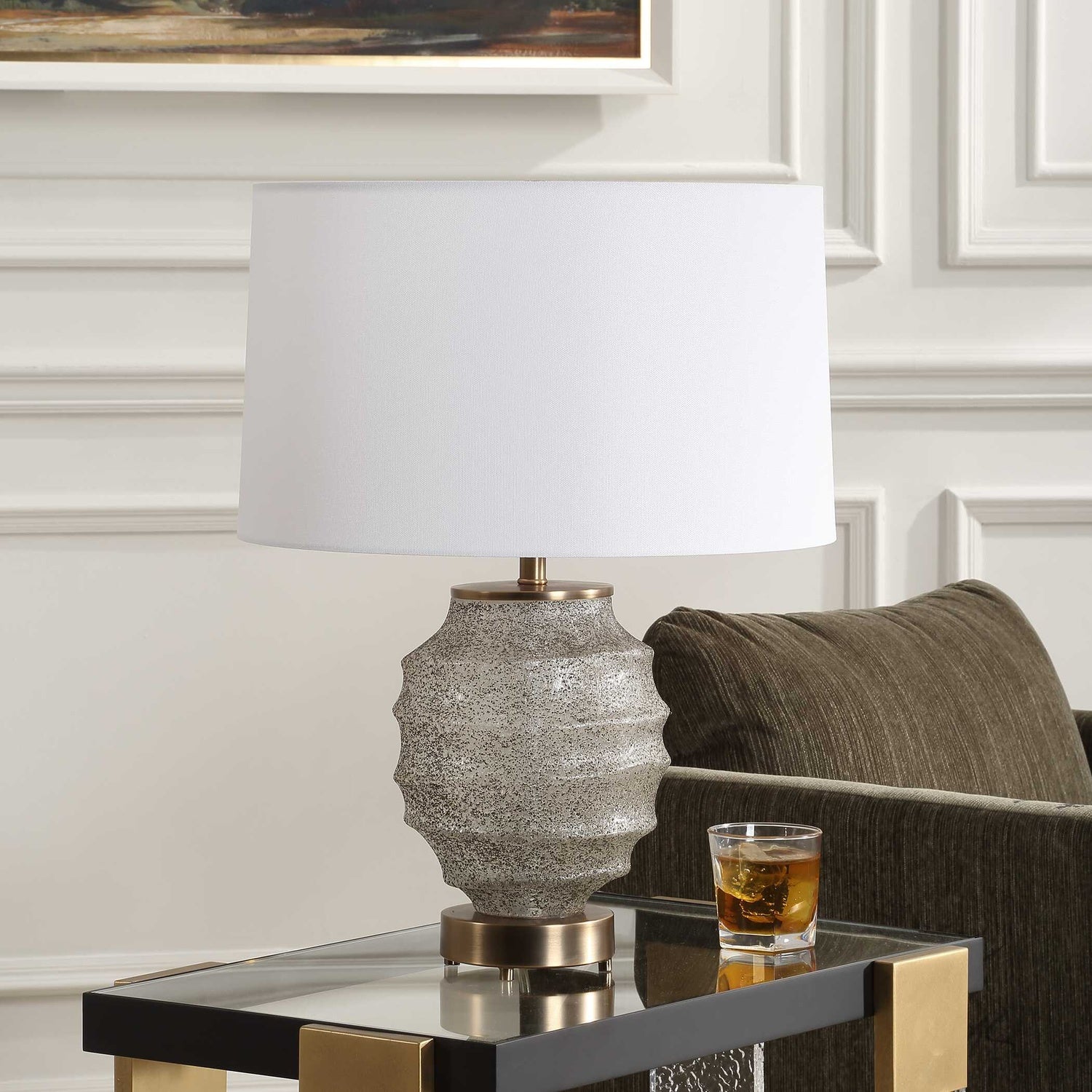 UTTERMOST, ACOSTA RIBBED TABLE LAMP, TABLE LAMPS