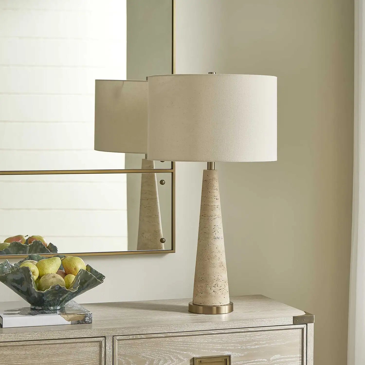 UTTERMOST, Perkins Travertine Table Lamp, TABLE LAMPS