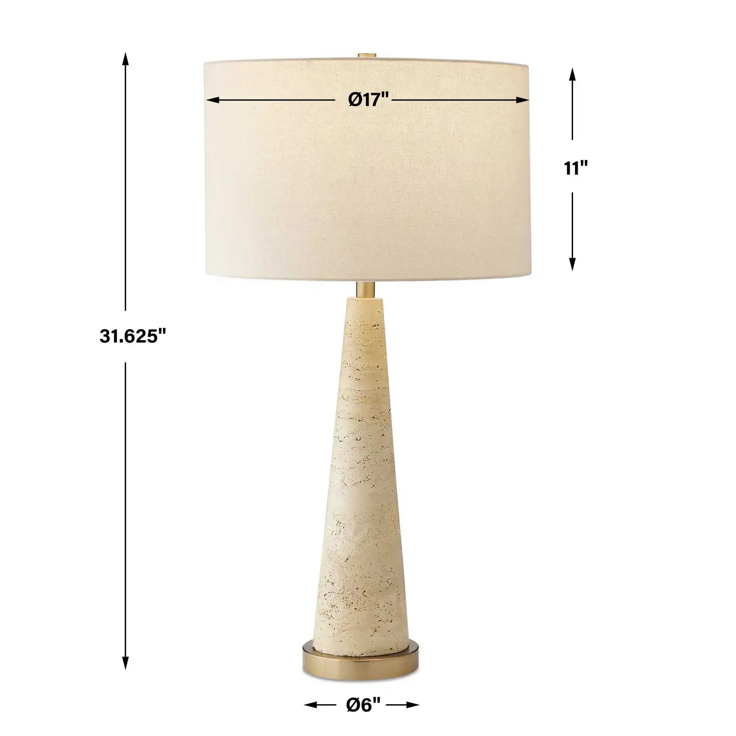 UTTERMOST, Perkins Travertine Table Lamp, TABLE LAMPS