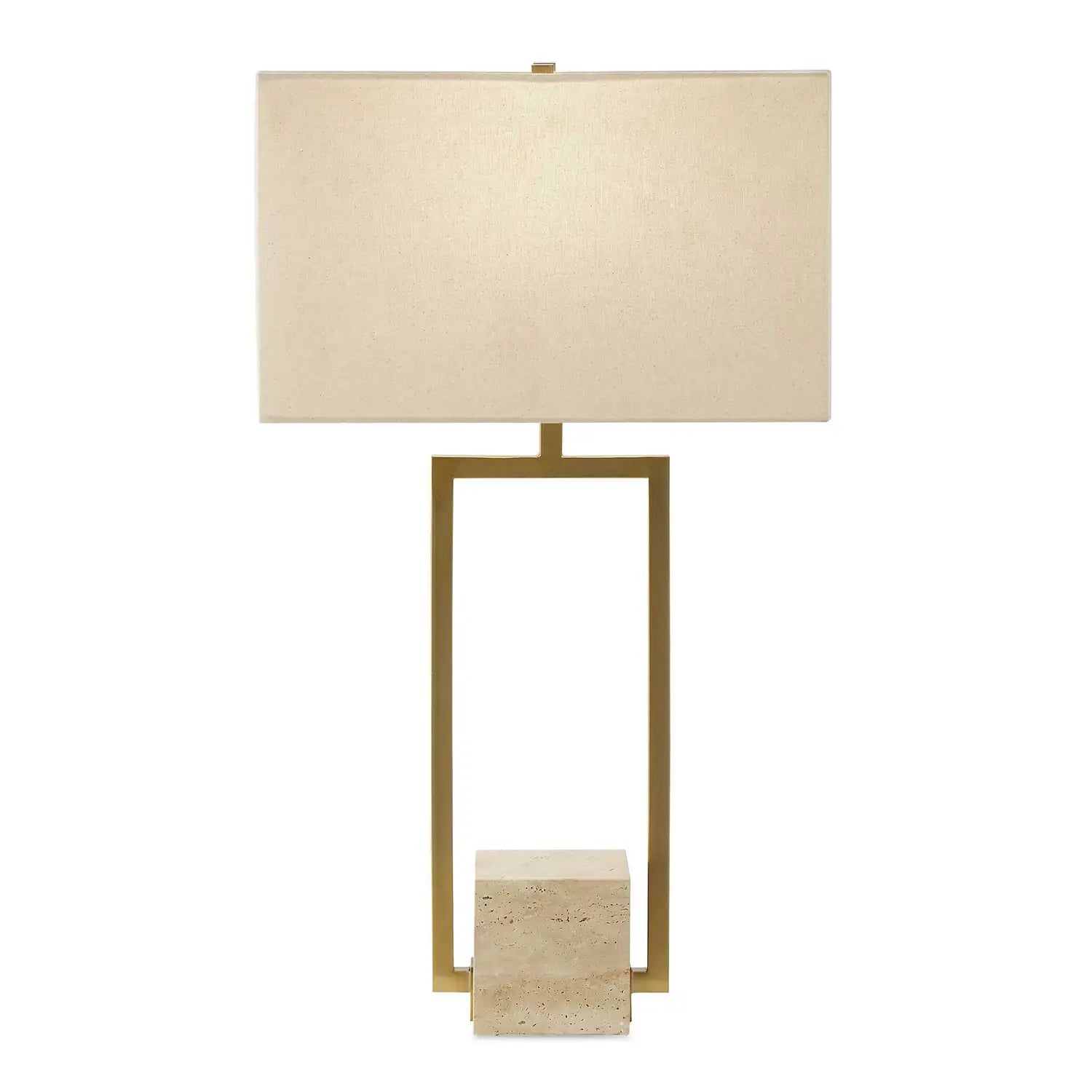 UTTERMOST, Warrick Modern Travertine Table Lamp, TABLE LAMPS