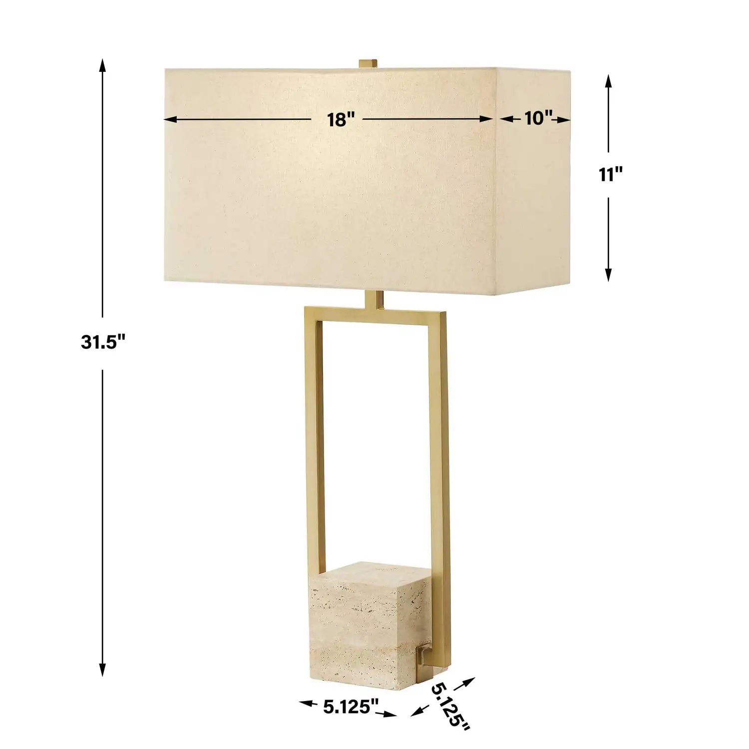 UTTERMOST, Warrick Modern Travertine Table Lamp, TABLE LAMPS