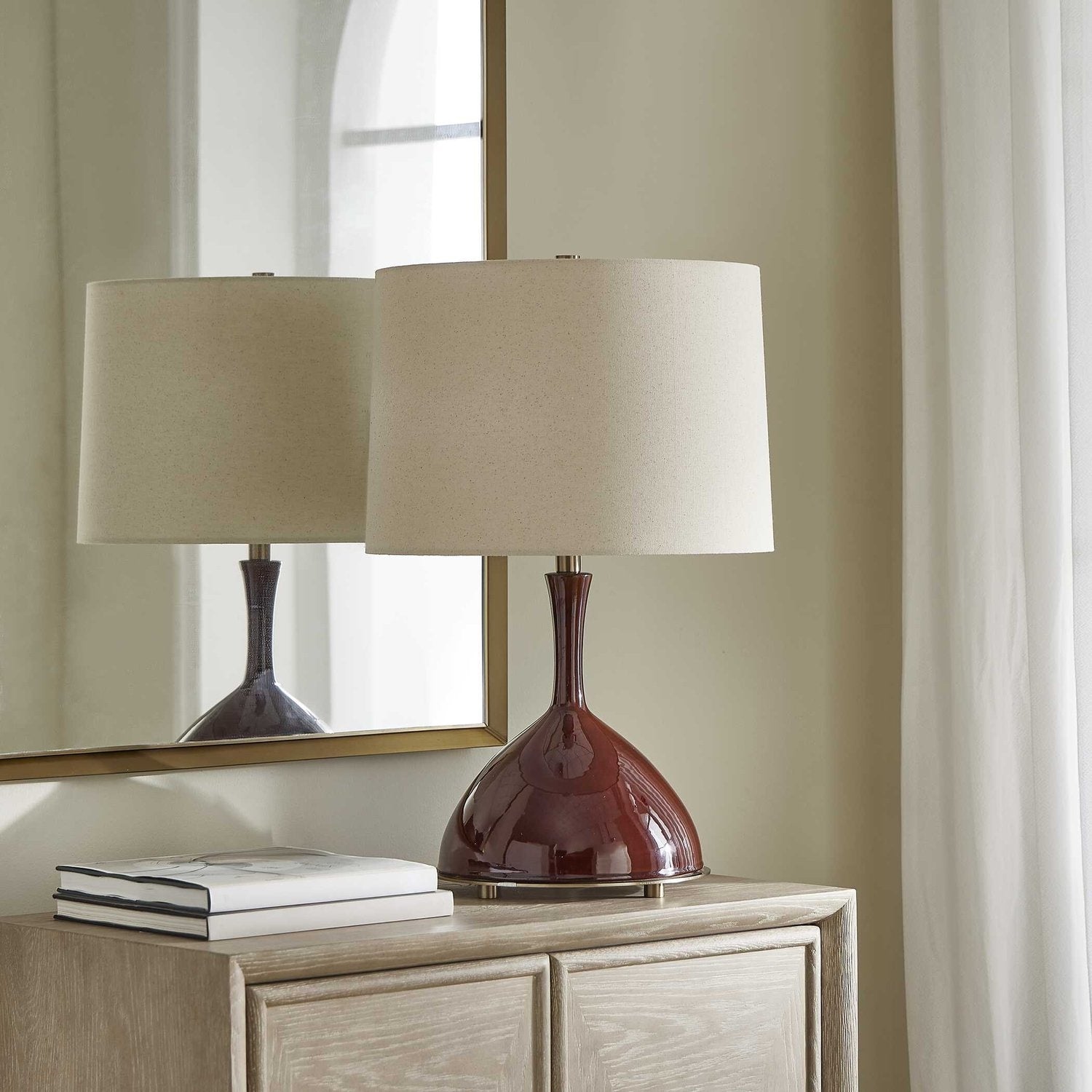 UTTERMOST, COLETTE BURGUNDY TABLE LAMP, TABLE LAMPS