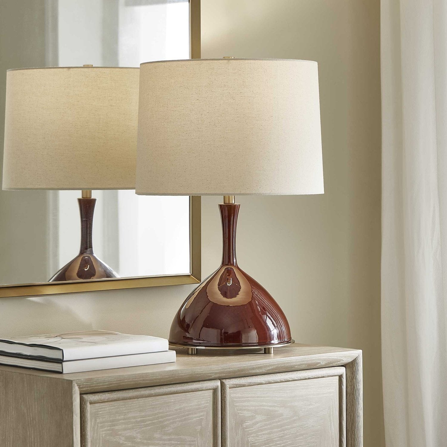 UTTERMOST, COLETTE BURGUNDY TABLE LAMP, TABLE LAMPS