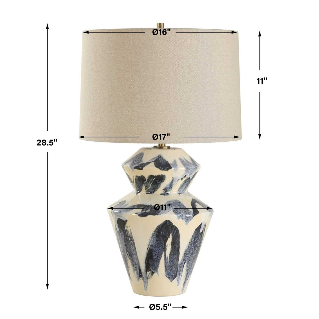UTTERMOST, ORANDA ABSTRACT GEOMETRIC TABLE LAMP, TABLE LAMPS