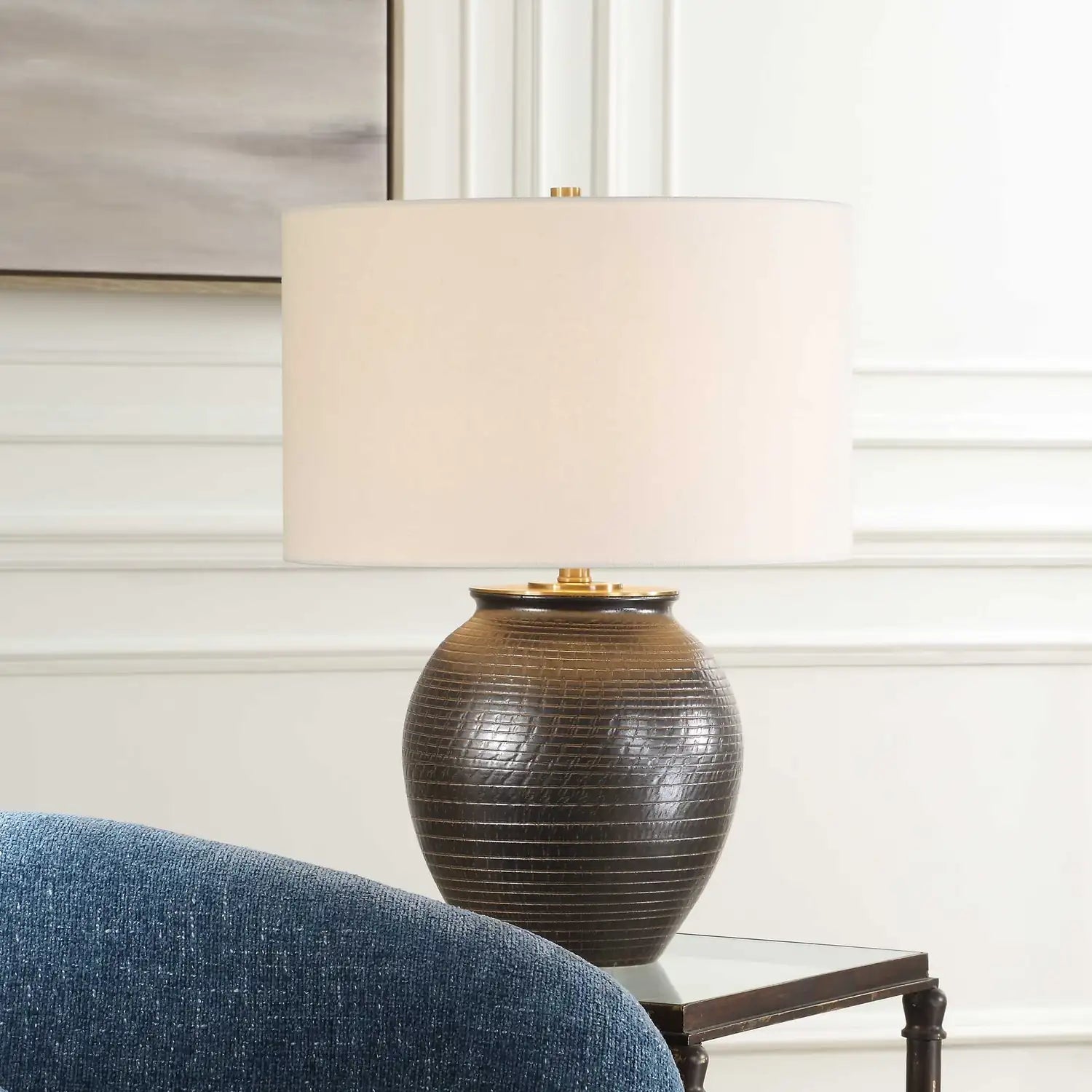 UTTERMOST, Hawkins Ribbed Table Lamp, TABLE LAMPS
