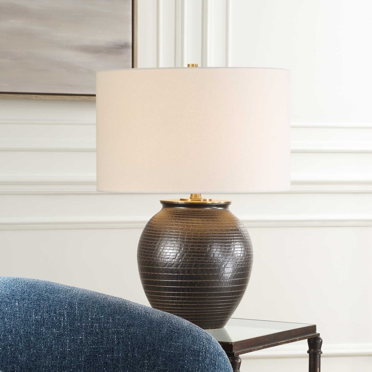 UTTERMOST, HAWKINS RIBBED TABLE LAMP, TABLE LAMPS