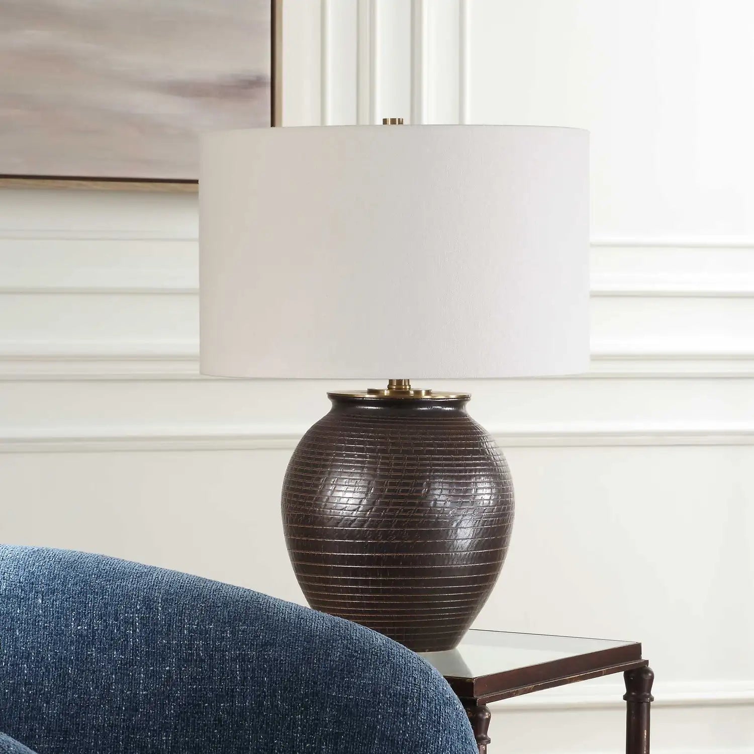 UTTERMOST, Hawkins Ribbed Table Lamp, TABLE LAMPS