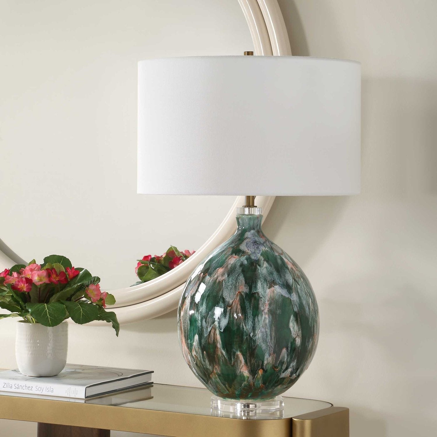 UTTERMOST, MIHAELA DRIP GLAZE TABLE LAMP, TABLE LAMPS