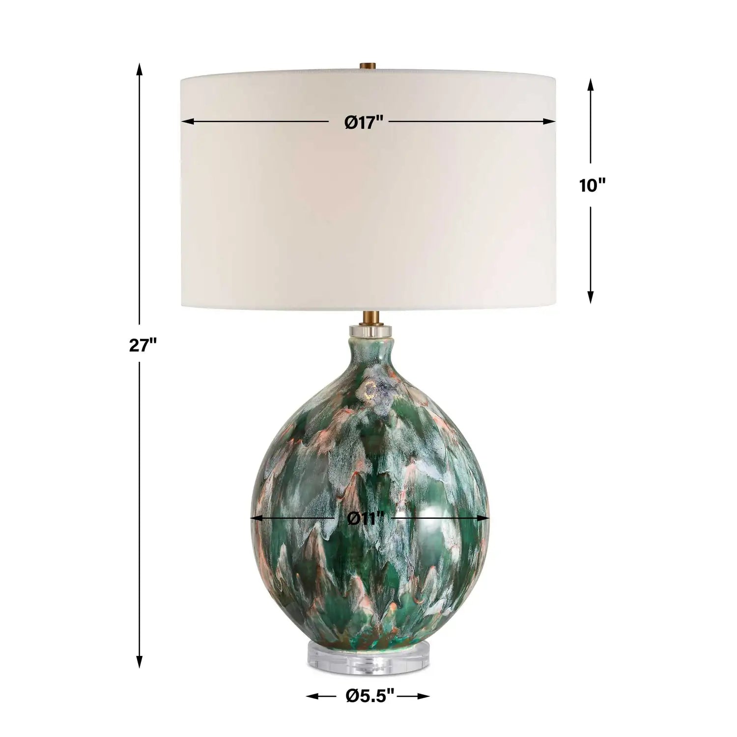 UTTERMOST, Mihaela Drip Glaze Table Lamp, TABLE LAMPS