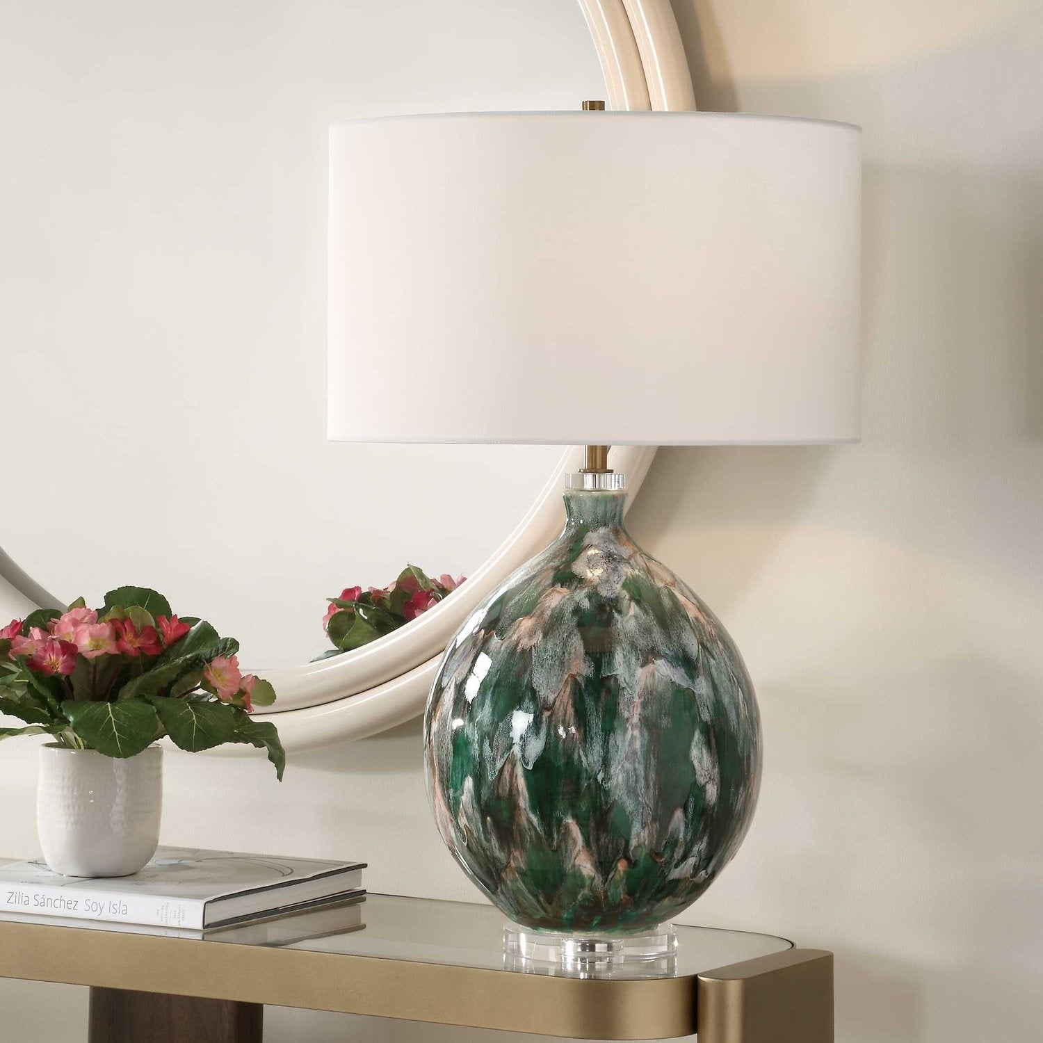 UTTERMOST, MIHAELA DRIP GLAZE TABLE LAMP, TABLE LAMPS
