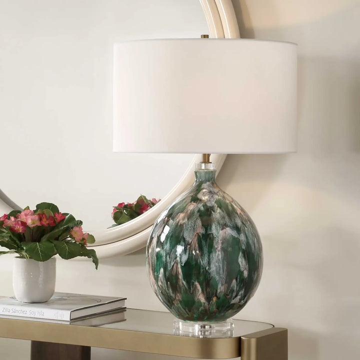 UTTERMOST, Mihaela Drip Glaze Table Lamp, TABLE LAMPS