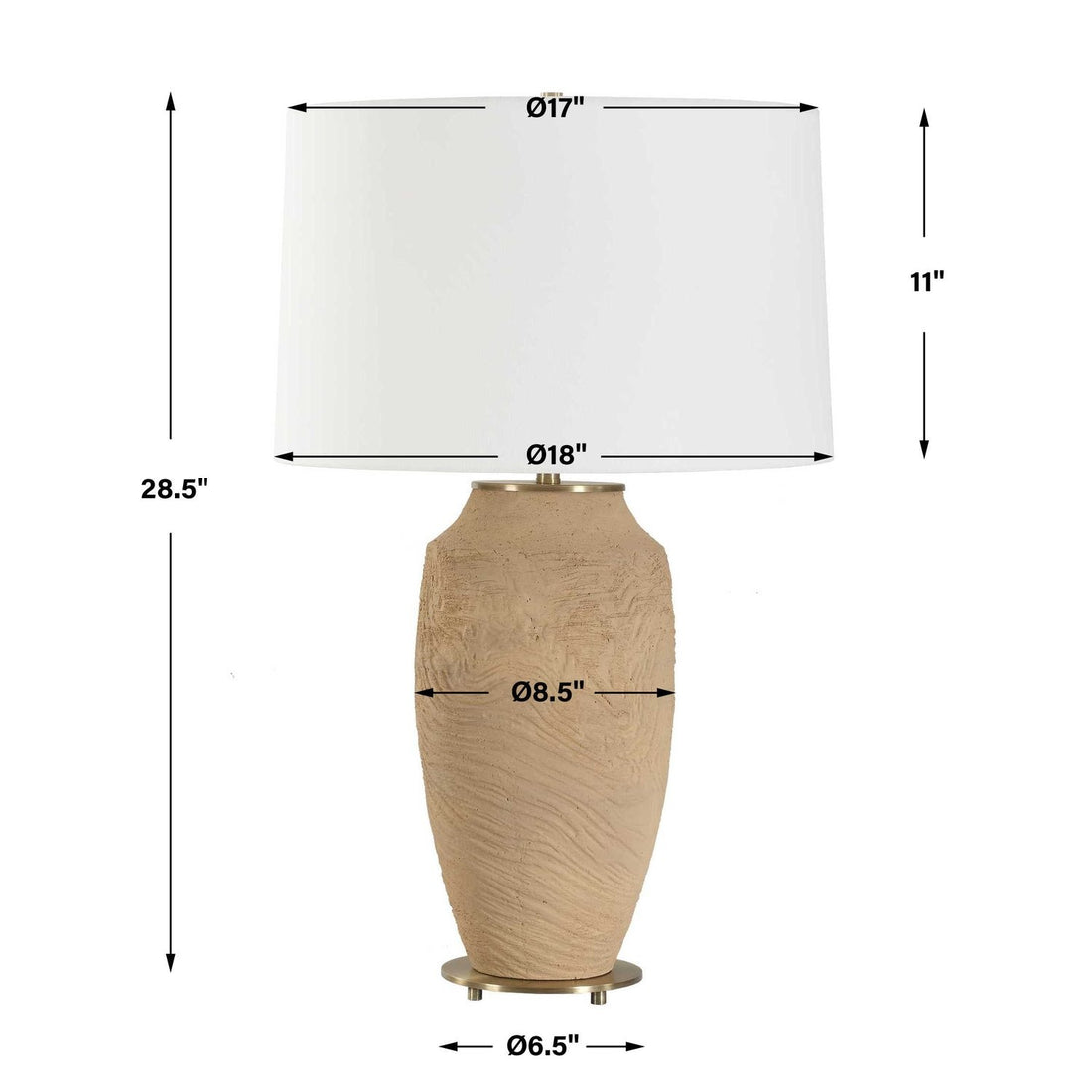 UTTERMOST, SANDSTONE FLOW TERRACOTTA TABLE LAMP, TABLE LAMPS