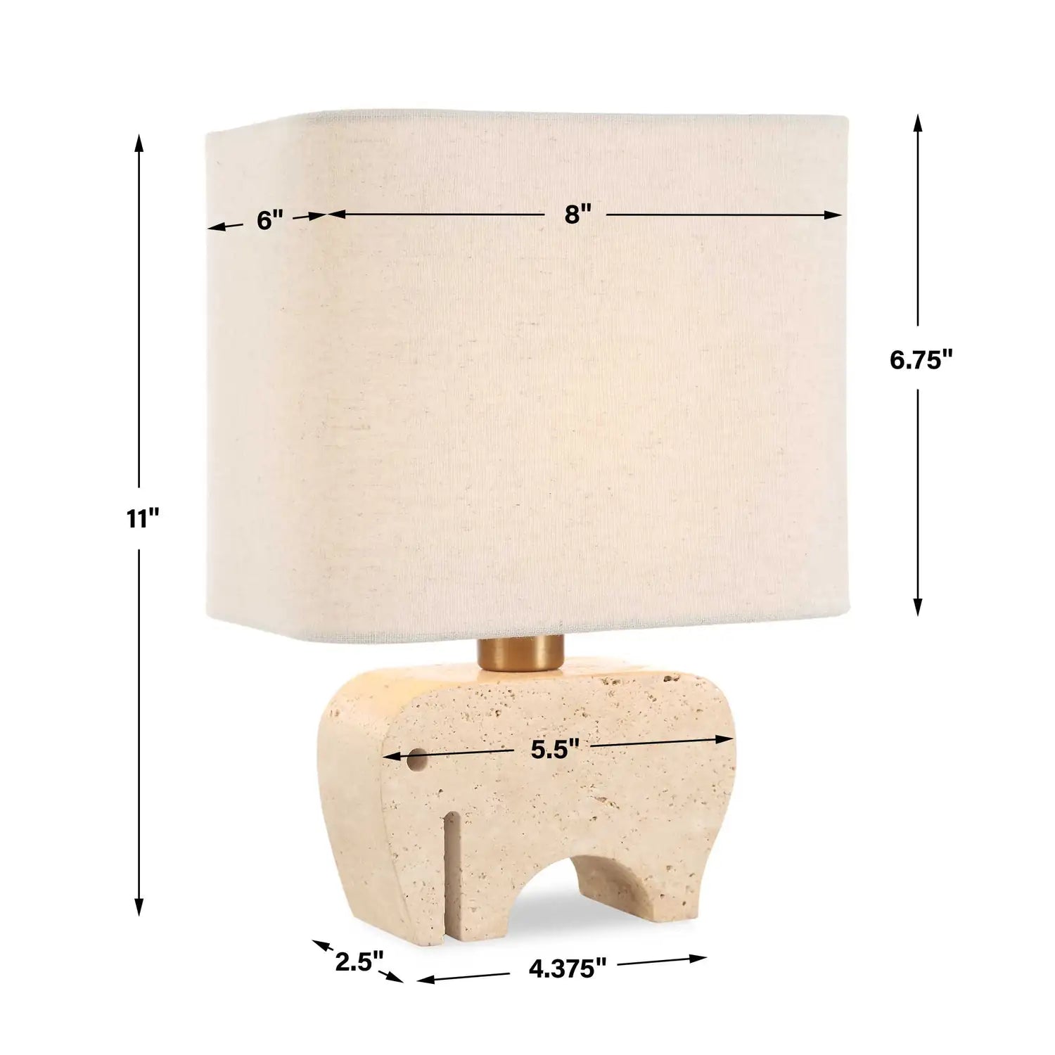 UTTERMOST, Tusk Travertine Accent Lamp, TABLE LAMPS