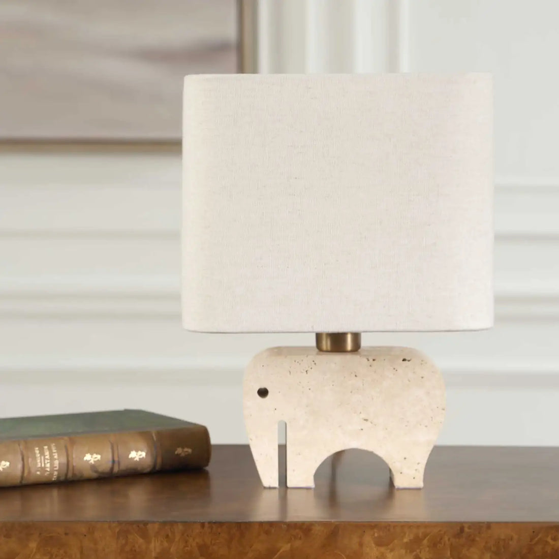 UTTERMOST, Tusk Travertine Accent Lamp, TABLE LAMPS