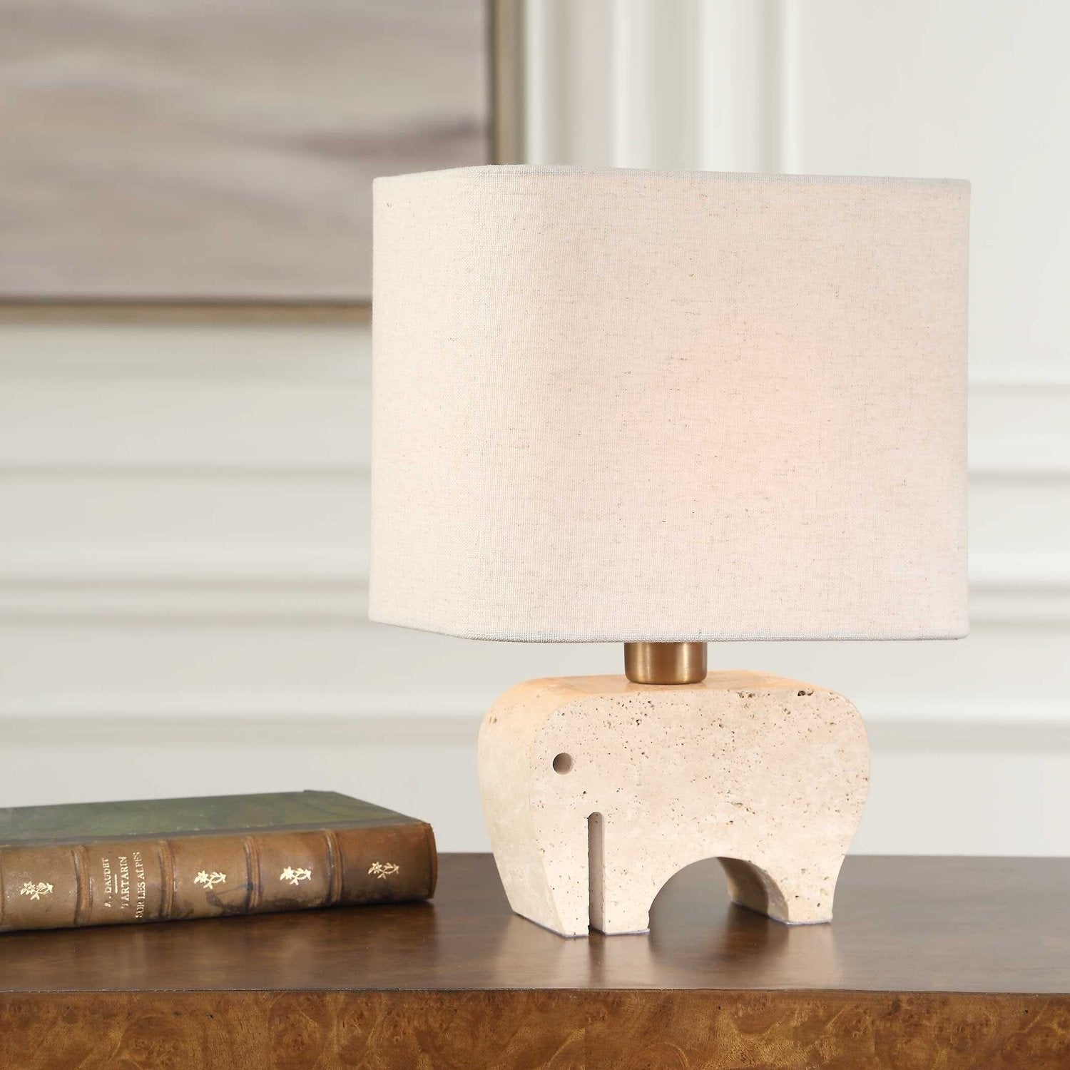 UTTERMOST, TUSK TRAVERTINE ACCENT LAMP, TABLE LAMPS