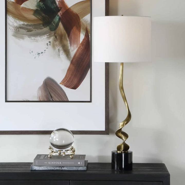 UTTERMOST, SPIRALING CORDLESS BUFFET LAMP, TABLE LAMPS