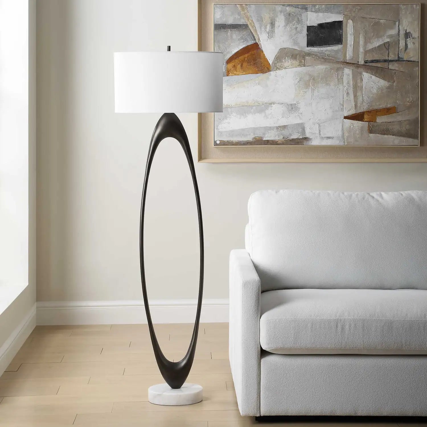 UTTERMOST, SONIC OPEN OVAL FLOOR LAMP, FLOOR LAMP