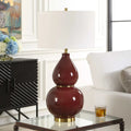UTTERMOST, Gourd Burgundy Table Lamp, TABLE LAMPS