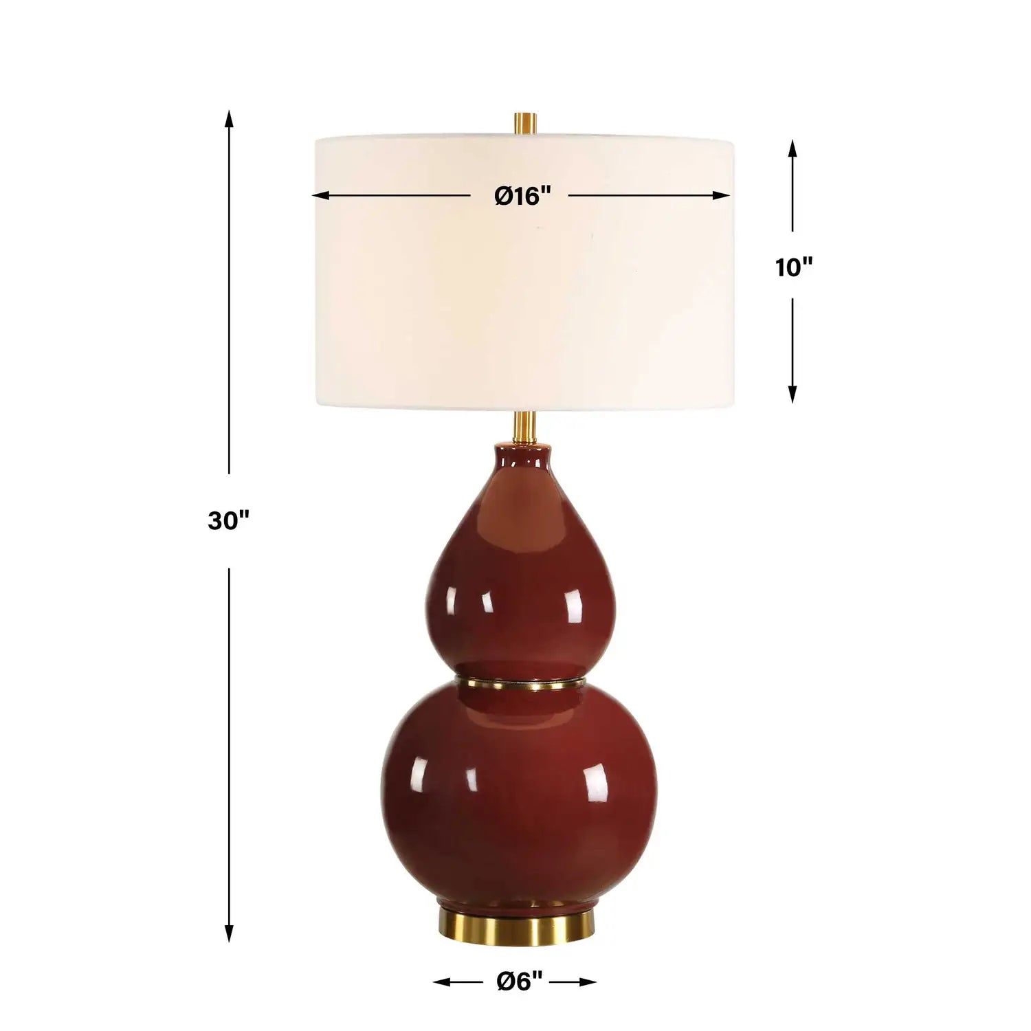 UTTERMOST, Gourd Burgundy Table Lamp, TABLE LAMPS