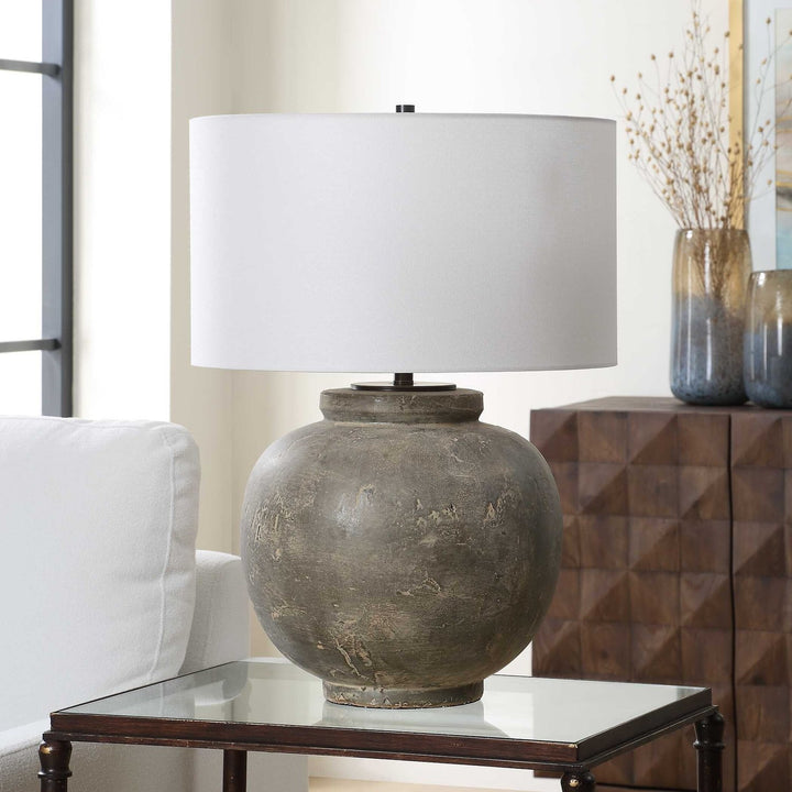 UTTERMOST, ROCK OF AGES RUST TABLE LAMP, TABLE LAMPS