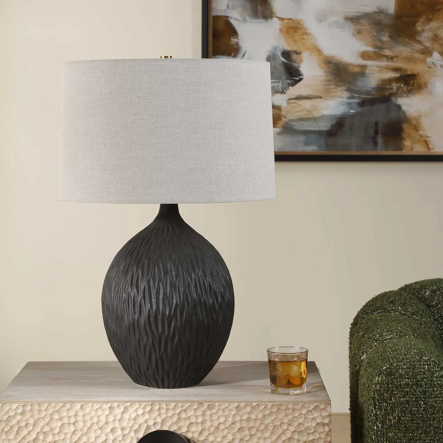 UTTERMOST, LEVEE SATIN TABLE LAMP, TABLE LAMPS