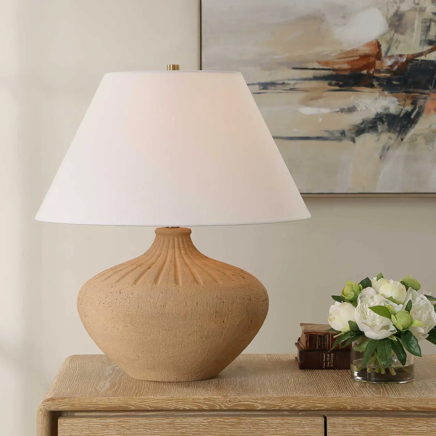 UTTERMOST, Eldon Terracotta Table Lamp, TABLE LAMPS